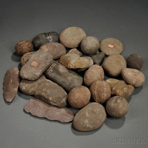 Large Group of Prehistoric Stone Tools and Natural Geological Items.