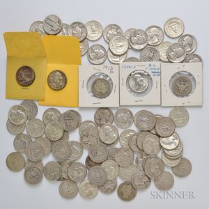 Eighty-five Silver Mostly Washington Quarters