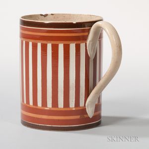 Mocha Creamware Slip-decorated Quart Mug