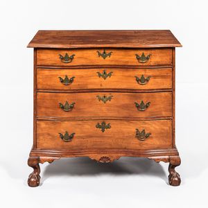 Chippendale Cherry Serpentine Chest of Drawers