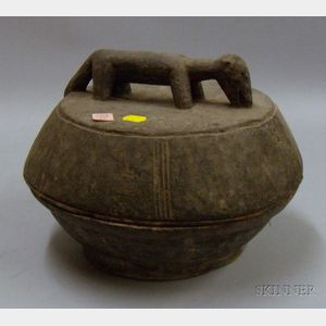 African Carved Storage Box with Cover