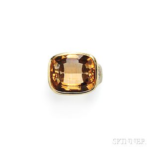 18kt Gold, Citrine, and Diamond Ring, SeidenGang