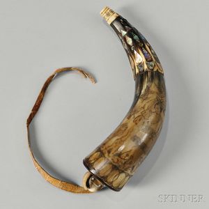Engraved and Mother-of-pearl-decorated Powder Horn