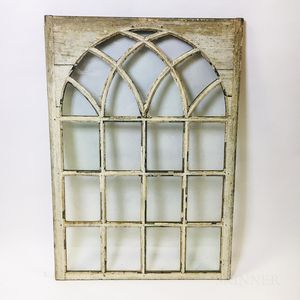Glazed and White-painted Pine Window