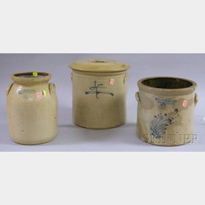 Three Stoneware Crocks