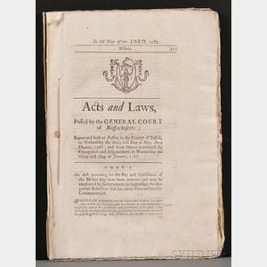 (Shay's Rebellion, Acts and Laws of Massachusetts)