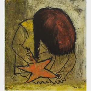 Ángel Botello (Spanish-Puerto Rican, 1913-1986) Girl Playing with a Starfish