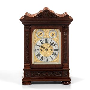 Carved Mahogany Chain Fusee Bracket Clock