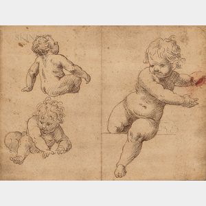 Venetian School, 16th/17th Century Three Studies of Infants