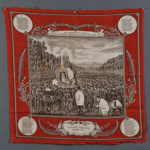 Printed Cotton Franco-Prussian War Yom Kippur Service Textile