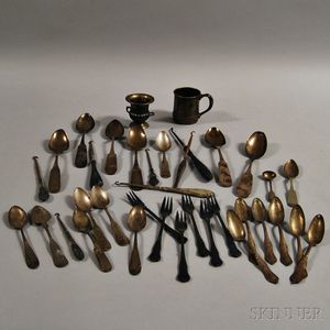Group of Mostly Coin Silver Flatware