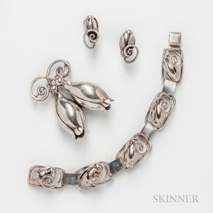 Walter Meyer Bracelet, Earrings, and Pin
