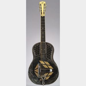 American Resonator Guitar, National String Instrument Company, 1929, Style 3, Tricone, serial number 0932, the nickel silver plated bod
