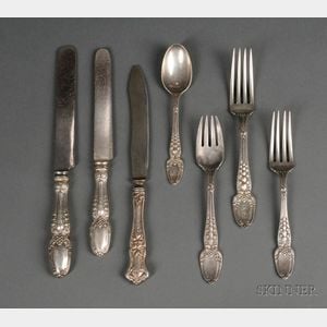 Tiffany Sterling Partial Flatware Set for Six in Broom Corn Pattern