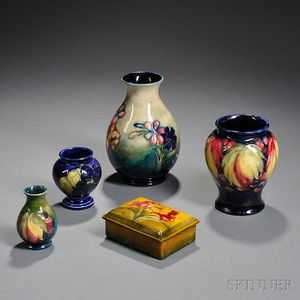 Five Moorcroft Pottery Items