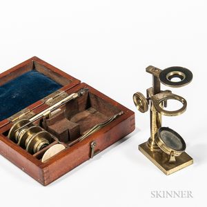 Lacquered Brass Simple Portable Microscope