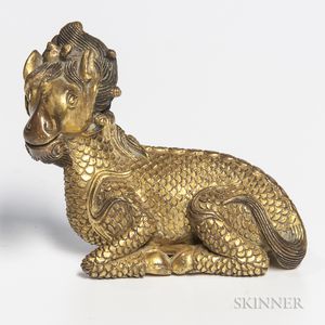 Gilt-bronze Xiezhi-shape Paperweight