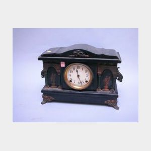 Sessions Painted Wooden Tabernacle Mantel Clock.
