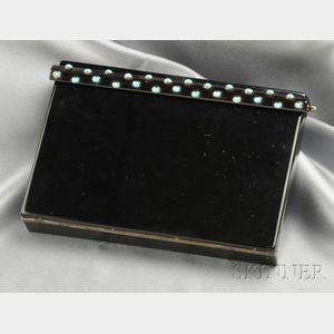 Black Lacquer and Turquoise Minaudiere