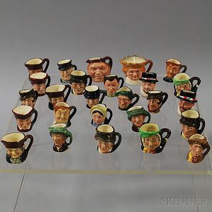 Twenty-six Miniature Doulton Character Jugs