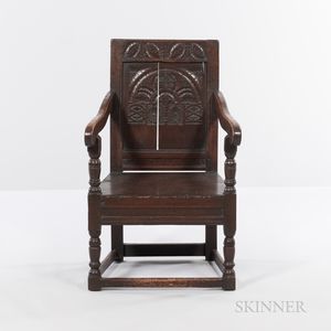 Carved and Joined Oak Wainscot Chair