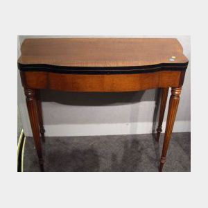 Hastings Federal-style Maple Inlaid and Tiger Maple Veneer Card Table.