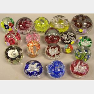 Eighteen Art Glass Paperweights