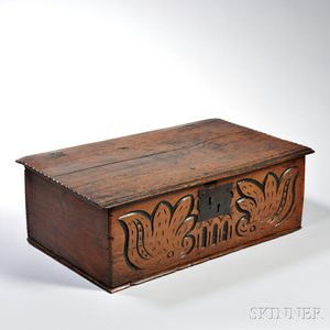 Carved Oak Document Box
