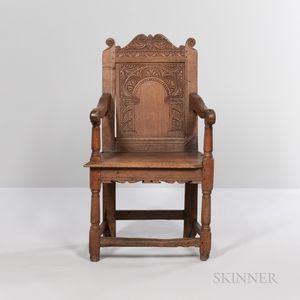 Carved and Joined Oak Wainscot Chair