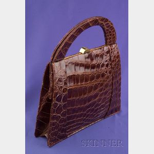 Brown Alligator Handbag