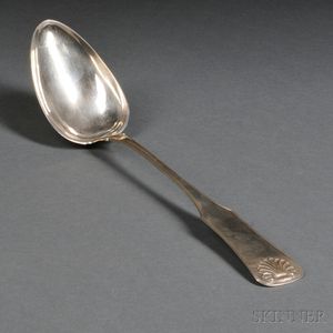Oversize Coin Silver Serving Spoon