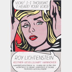 After Roy Lichtenstein (American, 1923-1997) Exhibition Poster from Kestner-Gesellschaft Hannover