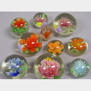 Ten Chinese Art Glass Paperweights