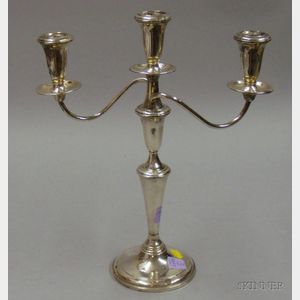 Reed & Barton Sterling Silver Weighted Three-light Candelabra.