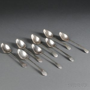 Eight Coin Silver Serving Spoons