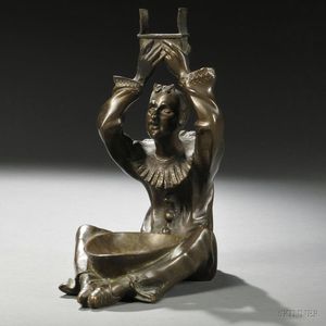 Bronze Figural Ashtray Cast as Pierrot