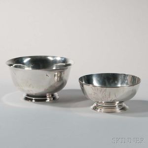 Two American Sterling Silver Revere-style Bowls