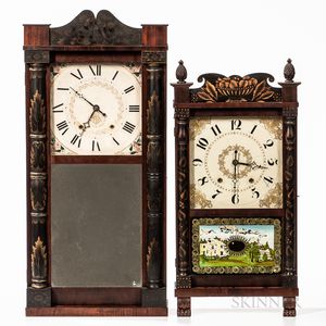 Two Connecticut Wooden Movement Shelf Clocks