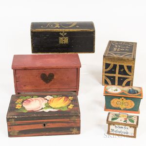 Six Paint-decorated Boxes