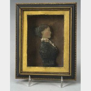 Miniature Wax Profile Portrait of a Woman