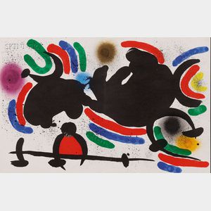 Joan Miró (Spanish, 1893-1983) Lot of Four Works from MIRO LITHOGRAPHS I: Plates IV, VIII, IX