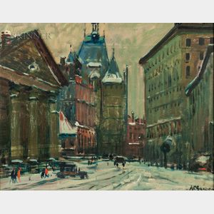 Arthur Clifton Goodwin (American, 1864-1929) Winter in the City