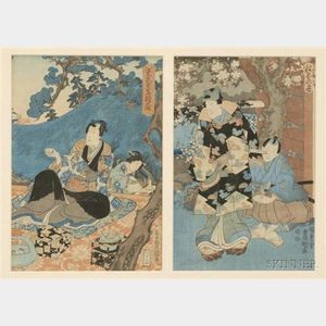 Two Prints by Toyokuni III: