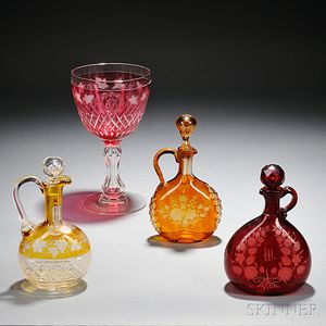 Four Pieces of American Glass Tableware
