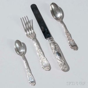 Forty-two Pieces of Tiffany & Co. "Chrysanthemum" Pattern Sterling Silver Flatware