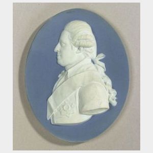 Wedgwood Blue Jasper Dip Portrait Medallion of George Nassau Cowper