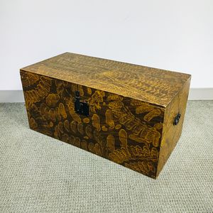 Sponge-painted Pine Blanket Box