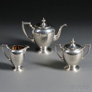 Three-piece Reed & Barton Sterling Silver Tea Service