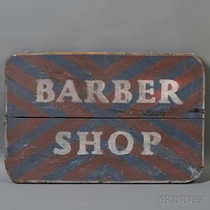 Painted Wooden "BARBER SHOP" Trade Sign