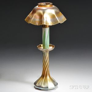 Tiffany Gold Favrile Candle Lamp